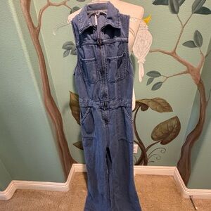 Denim Jumpsuit. Free People Blue Denim Jumpsuit. Size 2. Zipper front